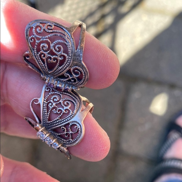 Vintage sterling silver butterfly rings size 7 - Picture 4 of 10